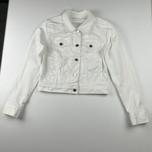 Lilly Pulitzer White Seaspray Denim Classic Preppy Jean Jacket Size S